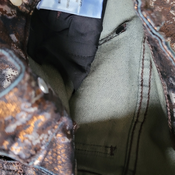 ELSE BRONZE SNAKE SKINNY JEANS SIZE W28 - Picture 5 of 12